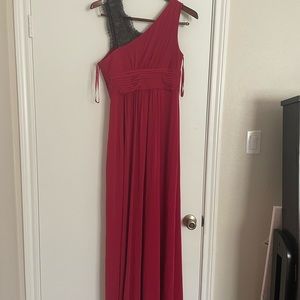 BCBG Maxazria new red and black gown, aline, lace, stretchy